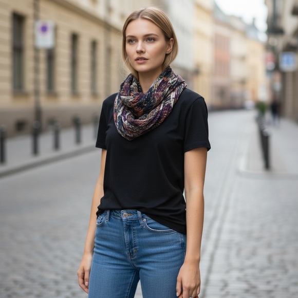 Ecote Multi Color 100% Cotton Infinity Scarf - Picture 1 of 6